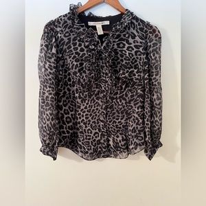 Diane Von Furstenburg Silk long Sleeve Blouse Size 4